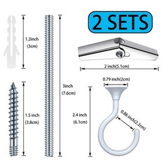 2 Sets Large Swag Ceiling Hooks 2.4 inch Heavy Duty Metal Ceiling Hooks for H…
