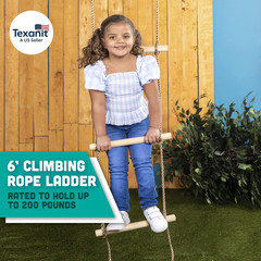 6 Ft. Climbing Rope Ladder for Kids – DIY Swingset Addition for Outdoor Play Equ