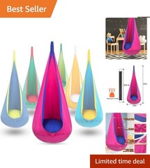 Hanging Kids Pod Swing Seat – Adjustable Inflatable Pillow & Easy Installation