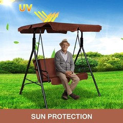 Solid Steel Patio Swing with Adjustable Canopy