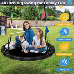 Saucer Swing, 48 Inch Larger Swing Sets for Backyard and Outdoor Playground, 900