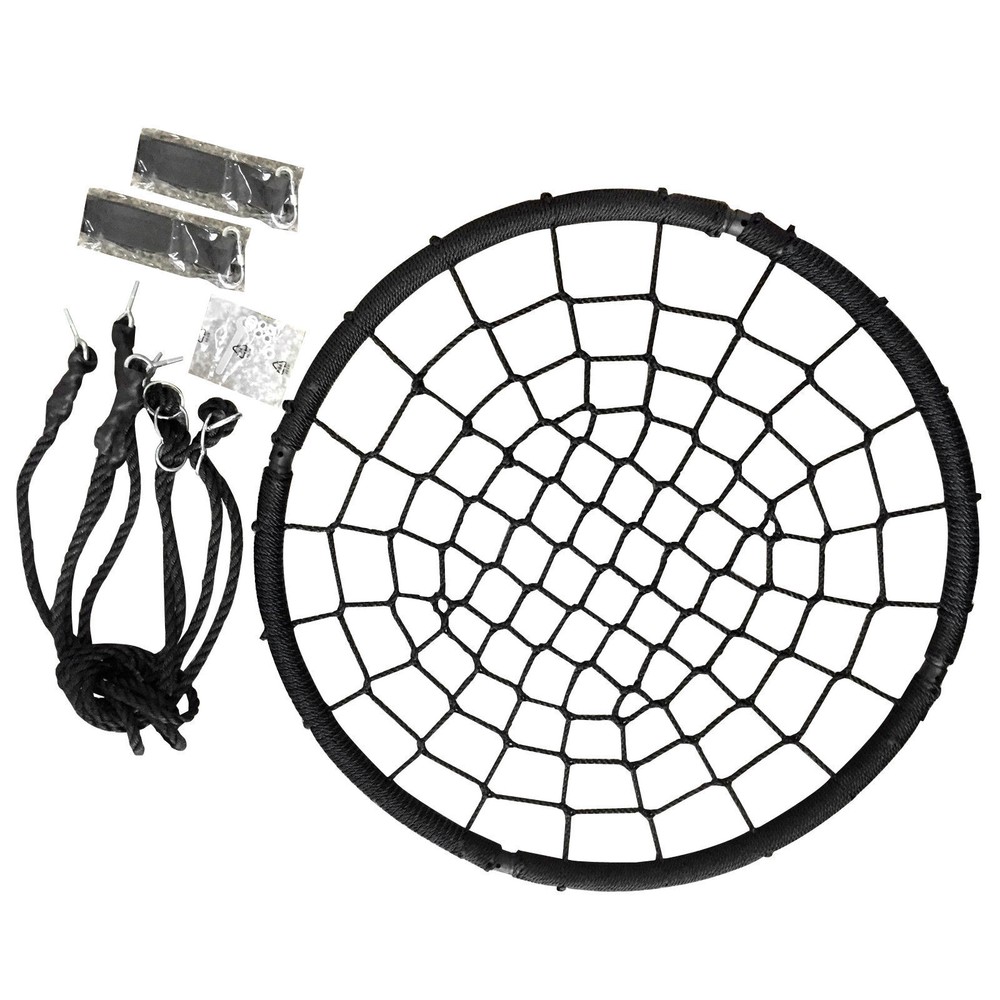 Spider Web Assembled 40″ Swing PE Rope Swivel Outdoor Patio Tree Net Max 600 lbs