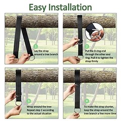 Safe Tree Swing Hanging Straps Kit/10FT/15FT/20FT, Heavy Duty Holds 3FT black