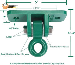 2400 Lb Capacity Heavy Duty Swing Hangers for Wooden Sets Playground Po