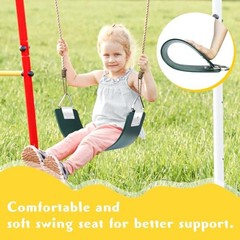 2 Pcs Swing Seat with Metal Triangle Ring 30.4 x 5.9 Inch, Heavy Duty Green