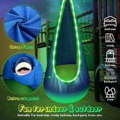 Delightful Kids Pod Swing with 16 Colors Remote | Soft Cotton & Safety Design