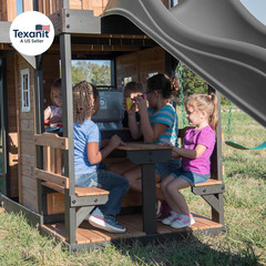 Canyon Creek Cedar Wood Swing Set with Wave Slide, Clubhouse, Play Kitchen, Picn