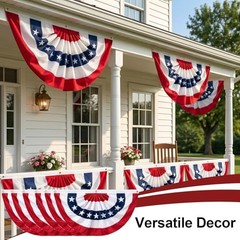 5 Packs American Bunting Flags Outdoor 3×6 5 pcs-3×6 buntings(Not Embroidered)