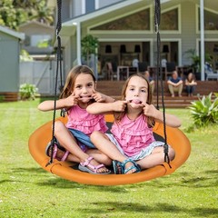 40” Saucer Tree Swing for Kids, Flying Saucer Swing with 2 Carabiners, Adjust…