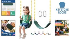 Heavy Duty Kids Swing Seat with Rust-Resistant Chains & Quick Links