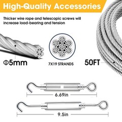 27″ Ground Anchors Shed Kits with 3/16″ Cable, 4 Pack Heavy Duty Stakes