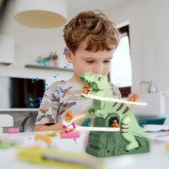 Dinosaur Race Track Slide Toy Electric Climbing Music Light Chasing Game Set