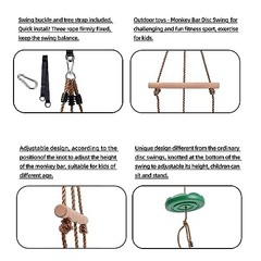 Disc Swing for Kids Height Adjustable Gym Monkey Bars