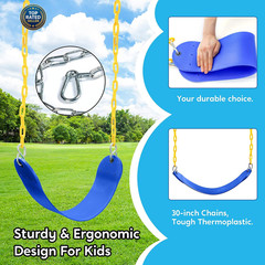 2 Pack Swing for Outdoor Swing Set, Swing Seat Replacement Kit with 66″ Heavy Du
