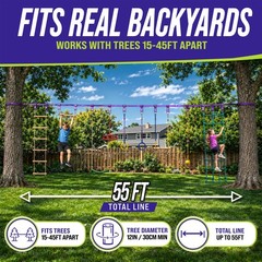 Ninja Warrior Obstacle Course for Kids – Ultimate Outdoor Fun 2×55 Ft Ninja S…