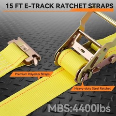 Elechomes E Track Tie-Down Rail Kit：22 Pcs Set Etrack kit 6 Rails, 2 Ratc