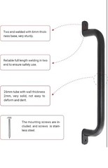 17.2 In Black Safety Handles Metal for Playground Accessories Pack of 4