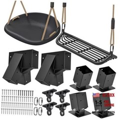 A: 4 Black Base Bracket +2 Black Frame Bracket + 4 Swing Hanger +2 Swing Seat
