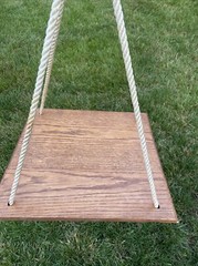Amish made Wooden Tree Swing Seat Rope Pine Wood Swing Set 17.5×16.5″
