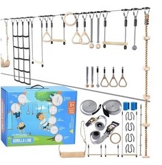 Hyponix Ninja Obstacle Course for Kids 2 x 60ft Slacklines 13 Obstacles open box