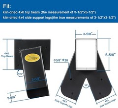 2pcs A Frame Swing Bracket Swing Set Hardware with All Mounting Accessorie Black