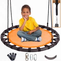 Clevr 40″ Outdoor Saucer Kids Tree Tire Swing, Camo