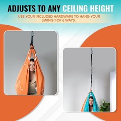 Versatile Indoor/Outdoor Sensory Swing – Calming 300lbs Capacity for Family Fun!