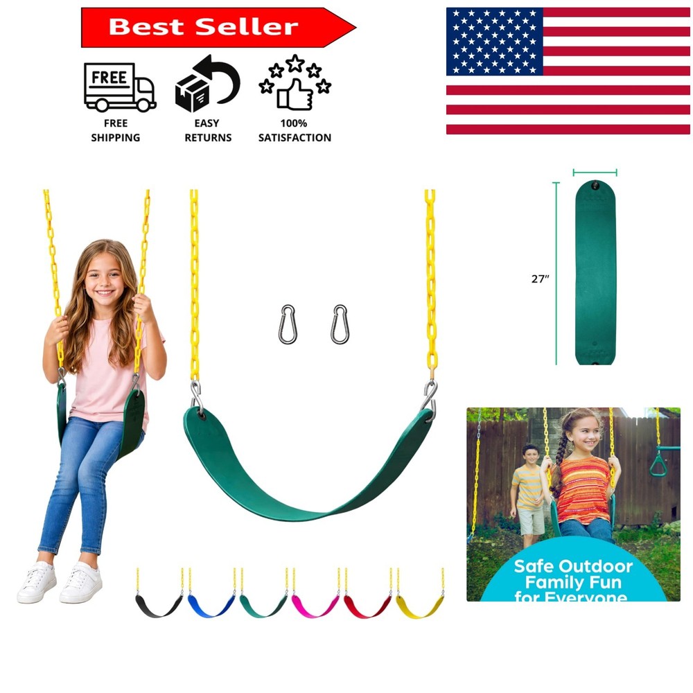 Durable Green Swing Seat Kit with Heavy Duty Chains – Easy Home Installation