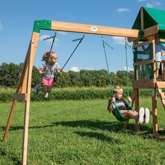 Backyard Discovery Buckley Hill Wooden Swing Set, Made for Small Yards and Yo…