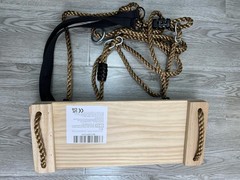 Wooden Swing Seat Outdoor, Adjustable Rope & Tree Straps, Patio Garden Playgroud