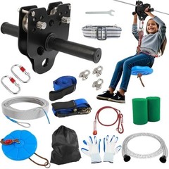 Backyard Zipline Kit for Kids & Adults – 100FT, 400 lbs Capacity, Quick Tighten,