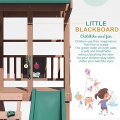 4-in-1 Cedar Swing Set: Slide, Rock Wall & Soft Cushion Swings for Backyard