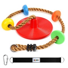 Climbing Rope Tree Swing with Platforms and Disc Swing Seat Set Outdoor Playg…