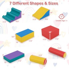 7 PCS Toddler Climbing Blocks w/Hook & Loop Fasteners, Gift for 1+ Baby
