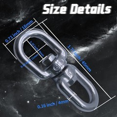 6 Pcs M4 Stainless Steel Double Ended Swivel Hook, Reliable Eye to Eye Swivel…