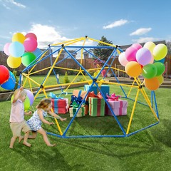 10ft Climbing Dome Jungle Gym Outdoor Monkey Bar w/ Hammock & Swing Easy Setup