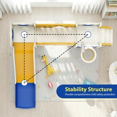 10-in-1 Kid Climber Slide,Toddler Slide Set with Drawing Board & Basketball Hoop
