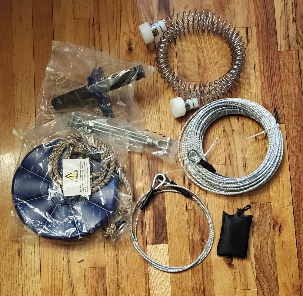 CTSC Zip Line Kit with Brake, Seat, Parents Lock, 95 foot, holds up to 250lbs