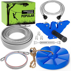 Zip Line Kits for Backyard, Zip Lines for Kid and Adult, Included Swing Seat, Zi