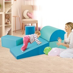 5-Piece Kids Climb Crawl Activity Playset Navy Indoor Foam Blocks Soft Play Fun