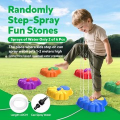 SHXYKZ Water Spraying and Light Up Stepping Stones for Kids, 6 Pcs Durable No