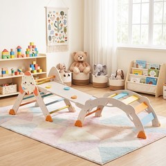 8-in-1 Climbing Toys for Toddlers with Triangle Ladder, Convertible Ramp, Indoor