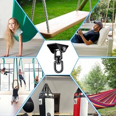 2 Pcs Swing Hanging Kit, Heavy Duty 2000 LB Capacity 360 Degree Rotating Hang…
