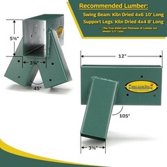 EASTERN JUNGLE GYM EASY 1-2-3 A-FRAME SWING SET BRACKET HEAVY DUTY EZ – Green