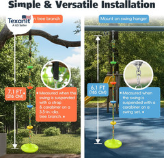 Tree Swing Climbing Rope, Heavy Duty Swings Seat Replacement for Kids Disc Rope