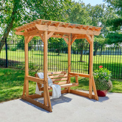 Backyard Discovery Callahan Outdoor Swing Cedar Wood 600 lb Capacity Sale