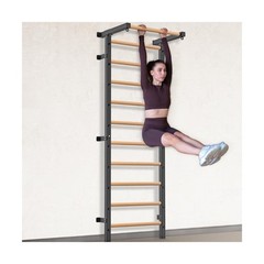 Swedish Stall Bars 2″x2″ with 1″ Holes, Wall Mounted Wood Gym Ladder for Susp…