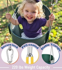 High Back Full Bucket,Toddler Swing with Coated Chains & Triangle Dip Pinch P…
