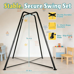 Heavy-Duty Sensory Swing with Stand – Indoor/Outdoor Hammock Chair, 350LBS Blue