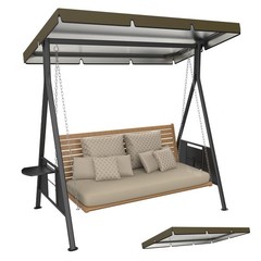 1-Pack Swing Canopy, 6.1×4.2×0.5 Inch 600D Thicken Oxford Patio Swings with C…
